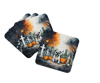 Spooky Halloween Foam Coasters (Dog Breed: Boxer  2024, size: 3.5)