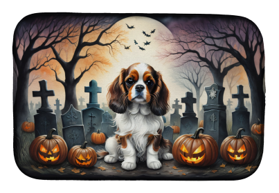 Spooky Halloween Dish Drying Mat (Dog Breed: Cavalier Spaniel  2028, size: 14  x 21")