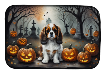 Spooky Halloween Dish Drying Mat (Dog Breed: Cavalier Spaniel  2029, size: 14  x 21")