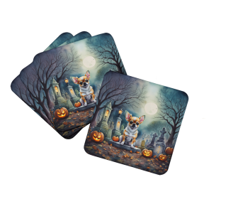 Spooky Halloween Foam Coasters (Dog Breed: Chihuahua  2031, size: 3.5)
