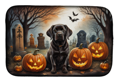 Spooky Halloween Dish Drying Mat (Dog Breed: Labrador Retriever  2033, size: 14  x 21")