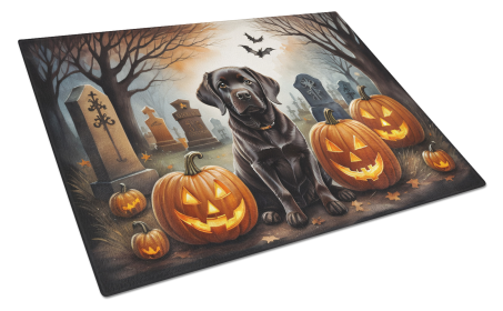 Spooky Halloween Glass Cutting Board (Dog Breed: Labrador Retriever  2033, size: large)