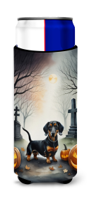 Spooky Halloween Hugger for Ultra Slim Cans (Dog Breed: Dachshund  2037, size: Slim Can)