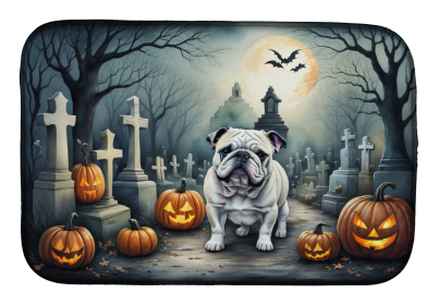 Spooky Halloween Dish Drying Mat (Dog Breed: English Bulldog  2039, size: 14  x 21")