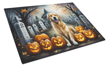 Spooky Halloween Glass Cutting Board (Dog Breed: Golden Retriever  2042, size: large)