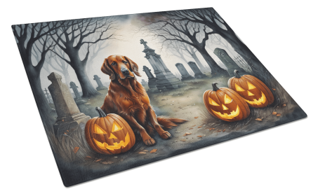 Spooky Halloween Glass Cutting Board (Dog Breed: Irish Setter  2044, size: large)