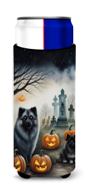 Spooky Halloween Hugger for Ultra Slim Cans (Dog Breed: Keeshond  2047, size: Slim Can)