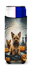 Spooky Halloween Hugger for Ultra Slim Cans (Dog Breed: Norwich Terrier  2049, size: Slim Can)