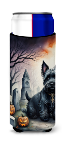 Spooky Halloween Hugger for Ultra Slim Cans (Dog Breed: Scottish Terrier  2051, size: Slim Can)