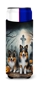 Spooky Halloween Hugger for Ultra Slim Cans (Dog Breed: Sheltie  2053, size: Slim Can)
