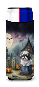 Spooky Halloween Hugger for Ultra Slim Cans (Dog Breed: Shih Tzu  2054, size: Slim Can)