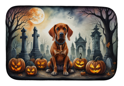 Spooky Halloween Dish Drying Mat (Dog Breed: Vizsla  2056, size: 14  x 21")