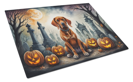 Spooky Halloween Glass Cutting Board (Dog Breed: Vizsla  2056, size: large)