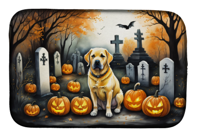 Spooky Halloween Dish Drying Mat (Dog Breed: Labrador Retriever  2059, size: 14  x 21")