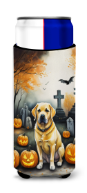 Spooky Halloween Hugger for Ultra Slim Cans (Dog Breed: Labrador Retriever  2059, size: Slim Can)