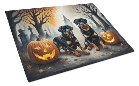 Spooky Halloween Glass Cutting Board (Dog Breed: Rottweiler  2062, size: large)