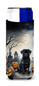 Spooky Halloween Hugger for Ultra Slim Cans (Dog Breed: Pug  2065, size: Slim Can)