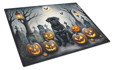 Spooky Halloween Glass Cutting Board (Dog Breed: Pug  2066, size: large)