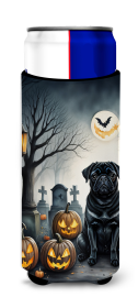 Spooky Halloween Hugger for Ultra Slim Cans (Dog Breed: Pug  2066, size: Slim Can)