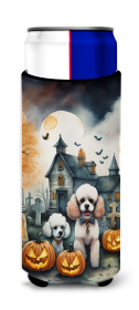 Spooky Halloween Hugger for Ultra Slim Cans (Dog Breed: Poodle  2067, size: Slim Can)