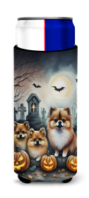 Spooky Halloween Hugger for Ultra Slim Cans (Dog Breed: Pomeranian  2068, size: Slim Can)