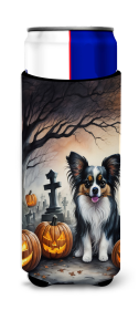 Spooky Halloween Hugger for Ultra Slim Cans (Dog Breed: Papillon  2069, size: Slim Can)