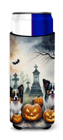 Spooky Halloween Hugger for Ultra Slim Cans (Dog Breed: Papillon  2070, size: Slim Can)