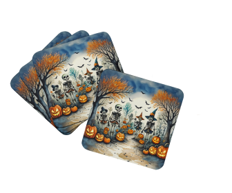 More Spooky Halloween Foam Coasters (Dog Breed: Calacas Skeletons 2225, size: 3.5)