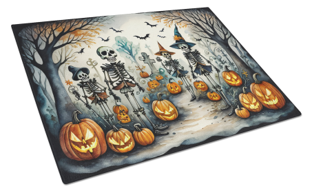 More Spooky Halloween Glass Cutting Board (Dog Breed: Calacas Skeletons 2225, size: large)