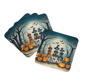 More Spooky Halloween Foam Coasters (Dog Breed: Calacas Skeletons 2227, size: 3.5)
