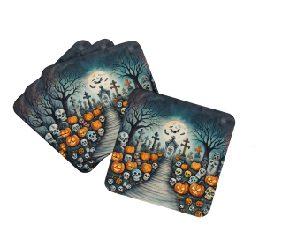 More Spooky Halloween Foam Coasters (Dog Breed: Calaveras Sugar Skulls 2233, size: 3.5)
