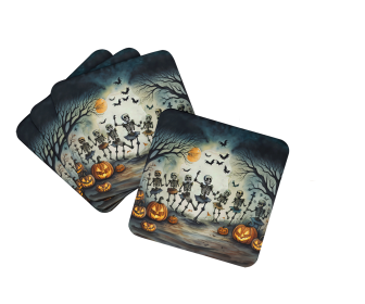 More Spooky Halloween Foam Coasters (Dog Breed: Dancing Skeletons 2236, size: 3.5)