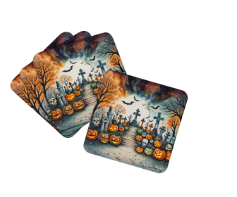 More Spooky Halloween Foam Coasters (Dog Breed: Day of the Dead 2237, size: 3.5)