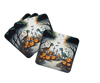 More Spooky Halloween Foam Coasters (Dog Breed: Dinosaurs 2240, size: 3.5)