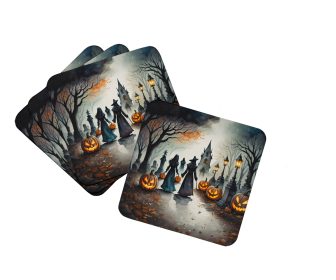 More Spooky Halloween Foam Coasters (Dog Breed: Vampires 2244, size: 3.5)
