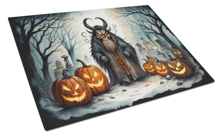 More Spooky Halloween Glass Cutting Board (Dog Breed: Krampus 2248, size: large)
