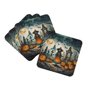 More Spooky Halloween Foam Coasters (Dog Breed: La Llorona Skeleton 2253, size: 3.5)