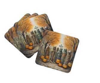 More Spooky Halloween Foam Coasters (Dog Breed: Mummies 2257, size: 3.5)