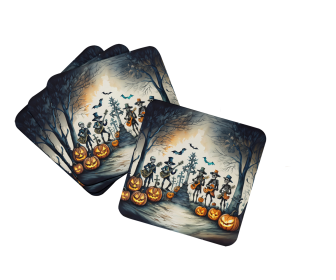 More Spooky Halloween Foam Coasters (Dog Breed: Mariachi Band 2259, size: 3.5)