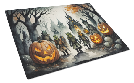 More Spooky Halloween Glass Cutting Board (Dog Breed: Orcs 2262, size: large)