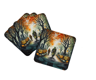 More Spooky Halloween Foam Coasters (Dog Breed: Orcs 2263, size: 3.5)