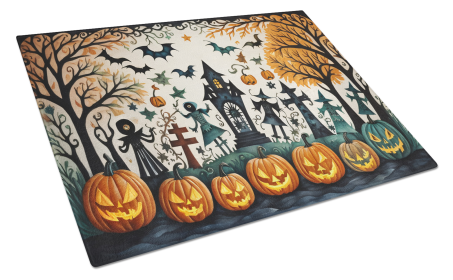 More Spooky Halloween Glass Cutting Board (Dog Breed: Papel Picado 2265, size: large)