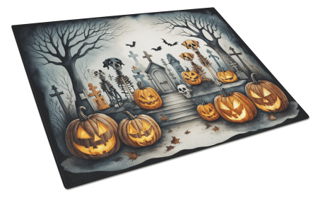More Spooky Halloween Glass Cutting Board (Dog Breed: Pet Cemetery 2270, size: large)