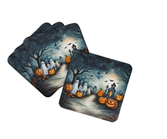 More Spooky Halloween Foam Coasters (Dog Breed: Ghosts 2273, size: 3.5)