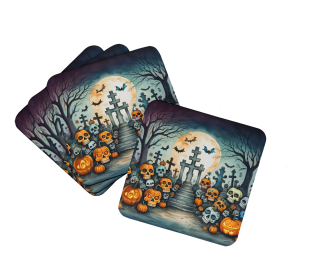 More Spooky Halloween Foam Coasters (Dog Breed: Calaveras Sugar Skulls 2274, size: 3.5)