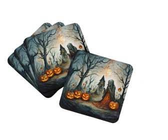More Spooky Halloween Foam Coasters (Dog Breed: The Weeping Woman 2277, size: 3.5)