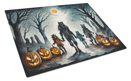 More Spooky Halloween Glass Cutting Board (Dog Breed: Werewolves 2279, size: large)