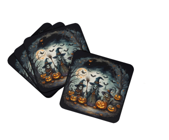 More Spooky Halloween Foam Coasters (Dog Breed: Witches 2284, size: 3.5)