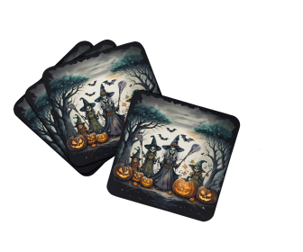 More Spooky Halloween Foam Coasters (Dog Breed: Witches 2285, size: 3.5)