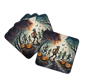 More Spooky Halloween Foam Coasters (Dog Breed: Zombies 2287, size: 3.5)